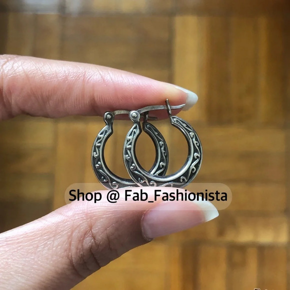 Sterling Silver Hoops - Picture 1 of 8